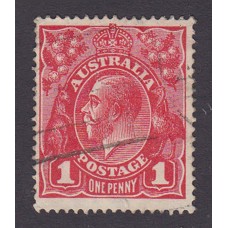 Australian    King George V    1d Red   Single Crown WMK   2nd State Plate Variety 5/26..